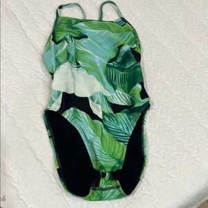 Jolyn Green and Black Piece Swimsuit